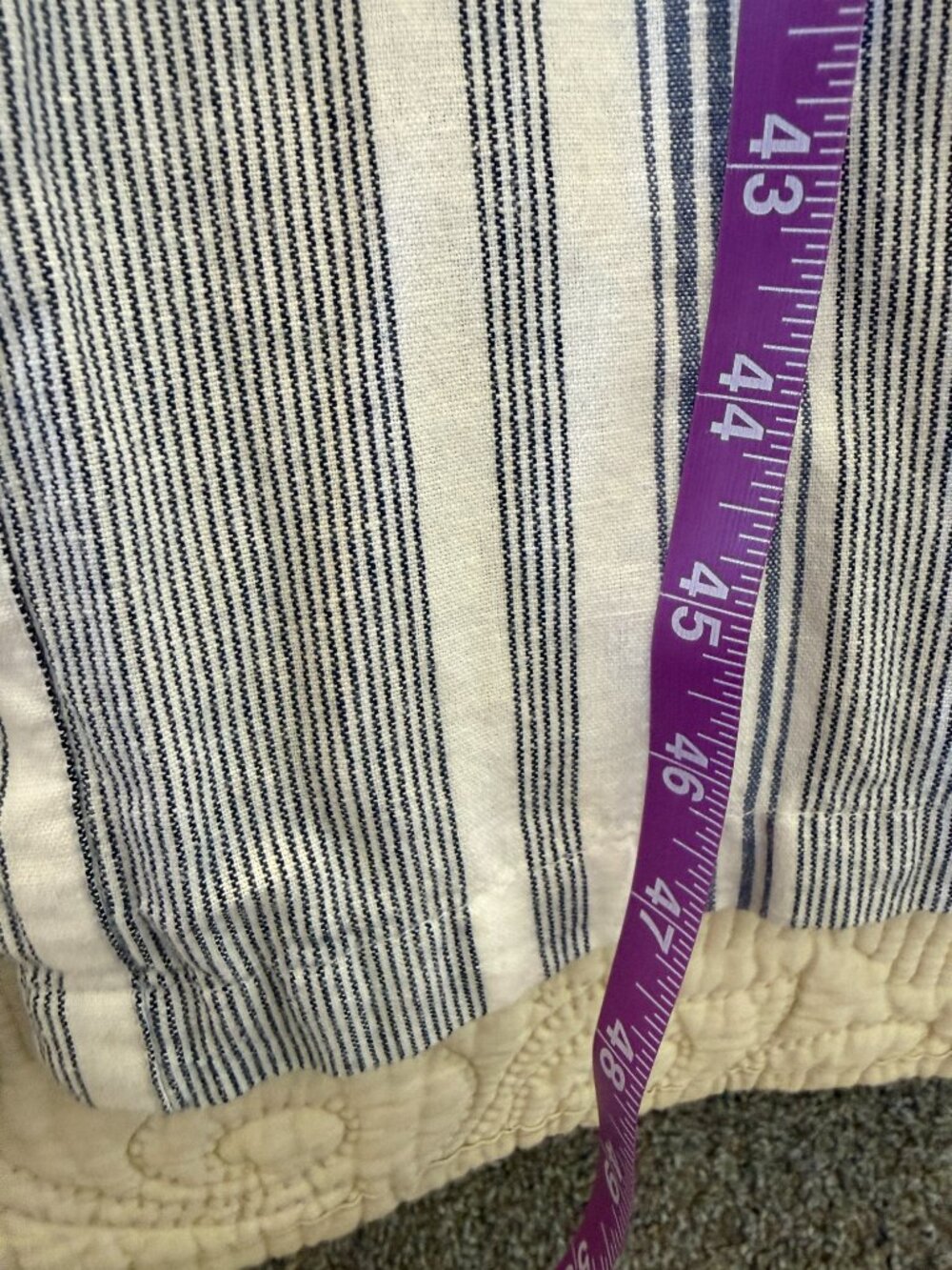 Striped blue and white button-front midi dress - Picture 6 of 6